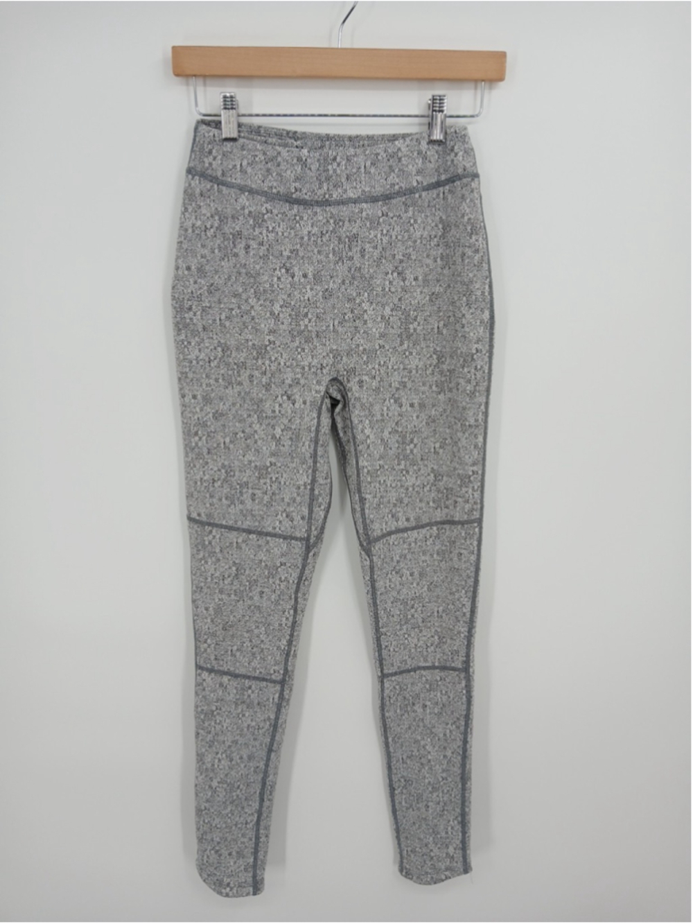 GYMSHARK Compression Fit Fleur Texture Leggings Charcoal Marl Grey Size M
